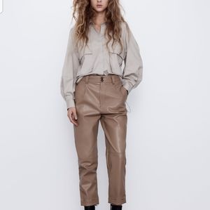 Brand NWT Zara Faux Leather Trousers